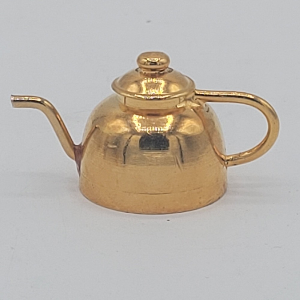 8 Brass Miniatures Mirror Tea Pot Kettle Light Phone Bell Fire Poker Doll House - Picture 6 of 15